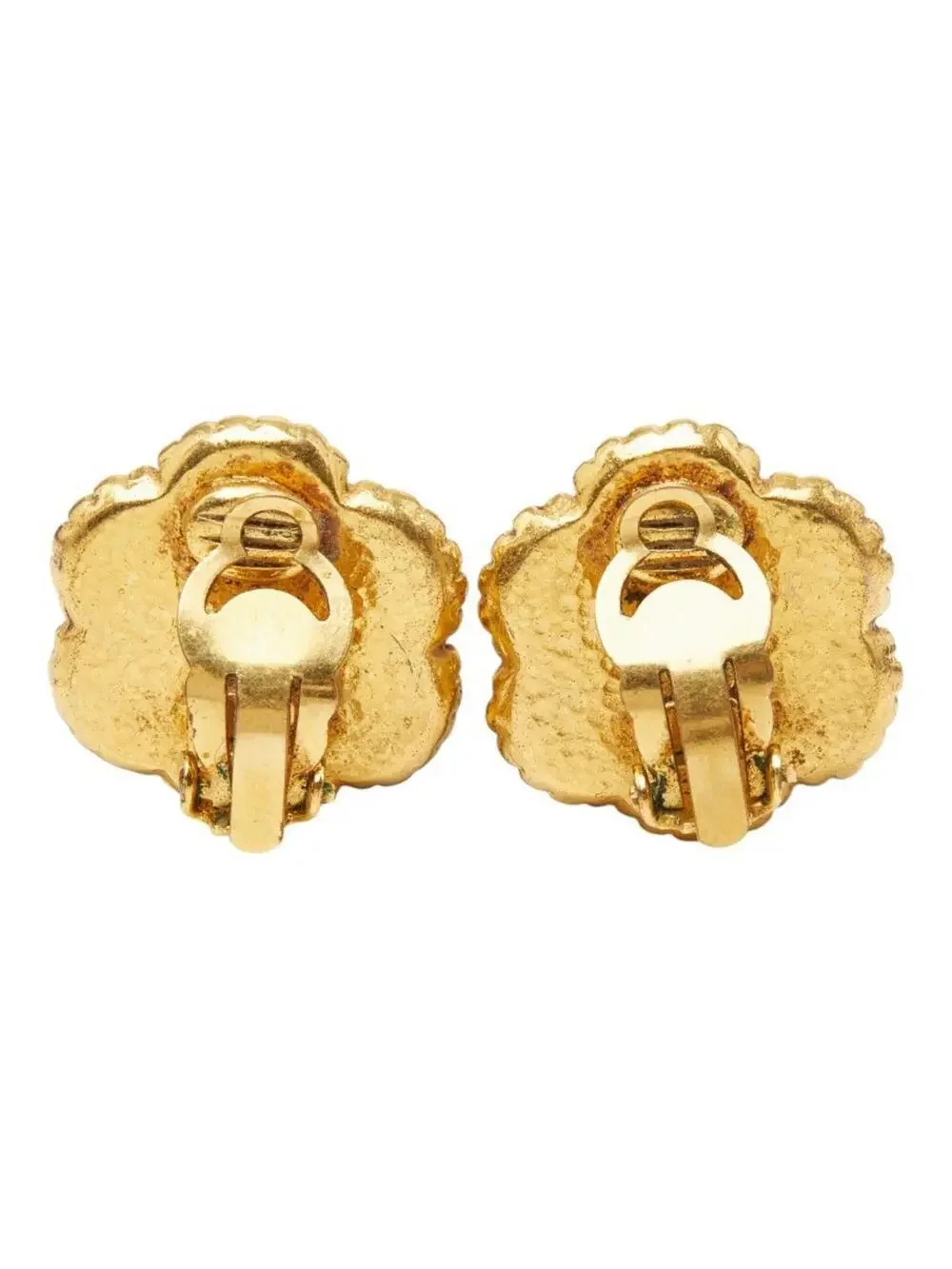 Chanel Cc Logo Flower Clip-On Earrings #299655C63B